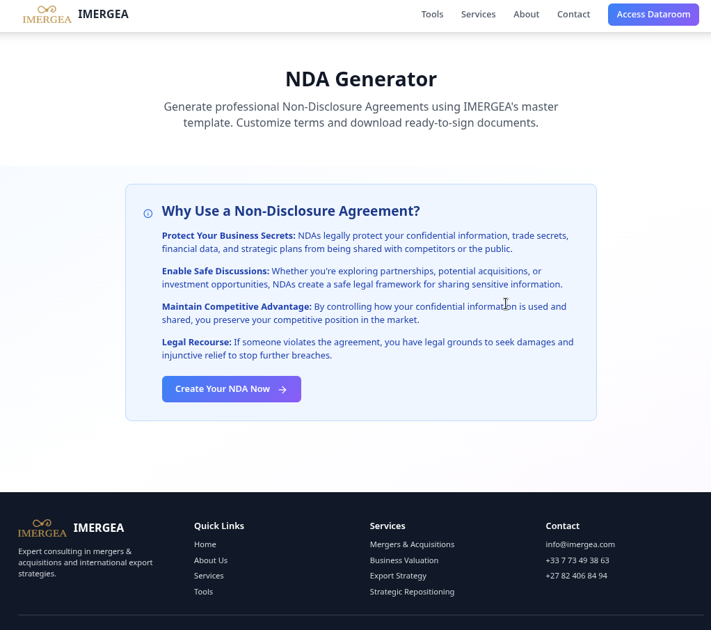 NDA Generator Screenshot